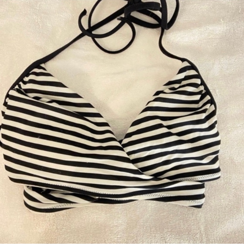PINK Striped Bikini Top